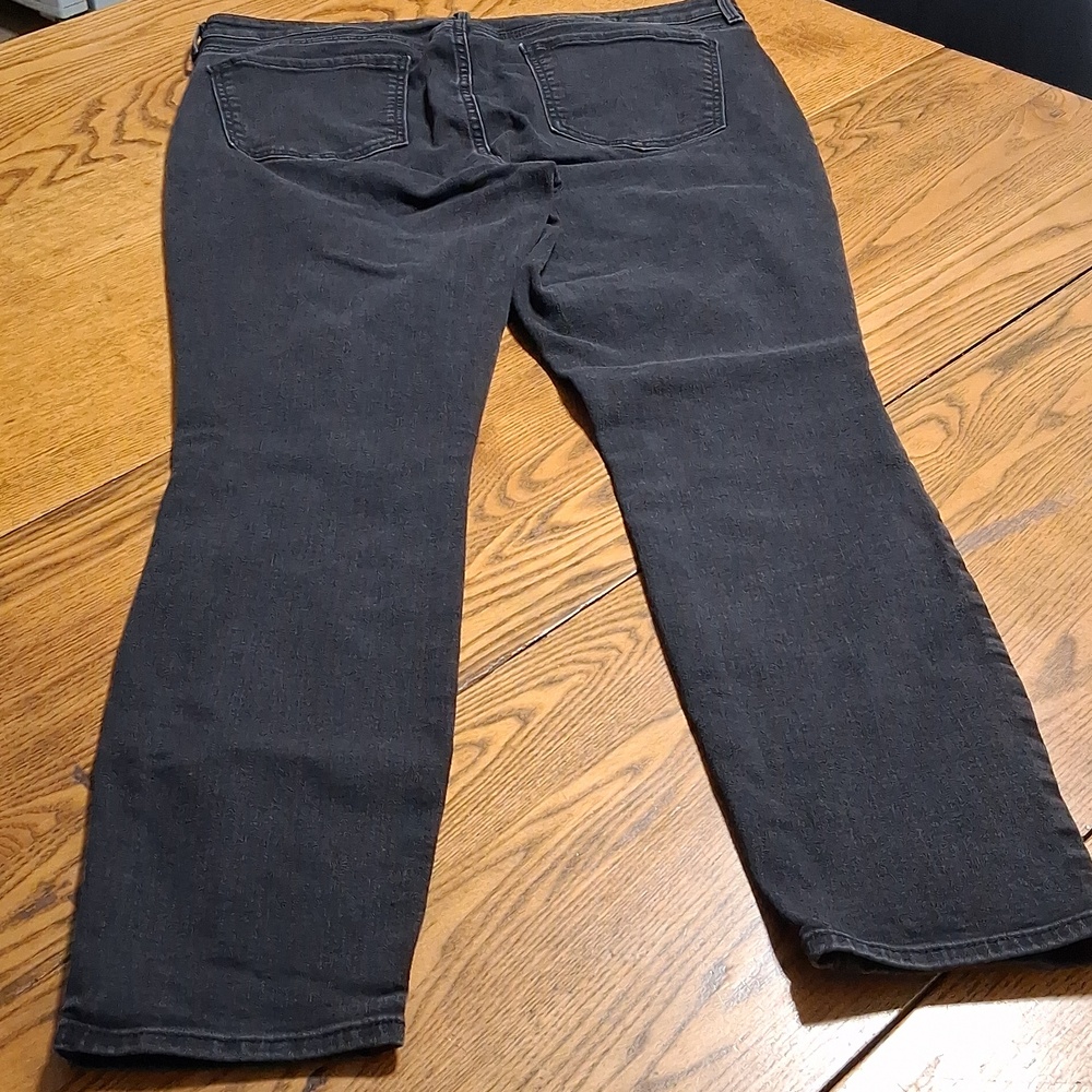 NYDJ Jeans Womens 14 BLACK Faded Denim Used Preowned Pants - Picture 6 of 6